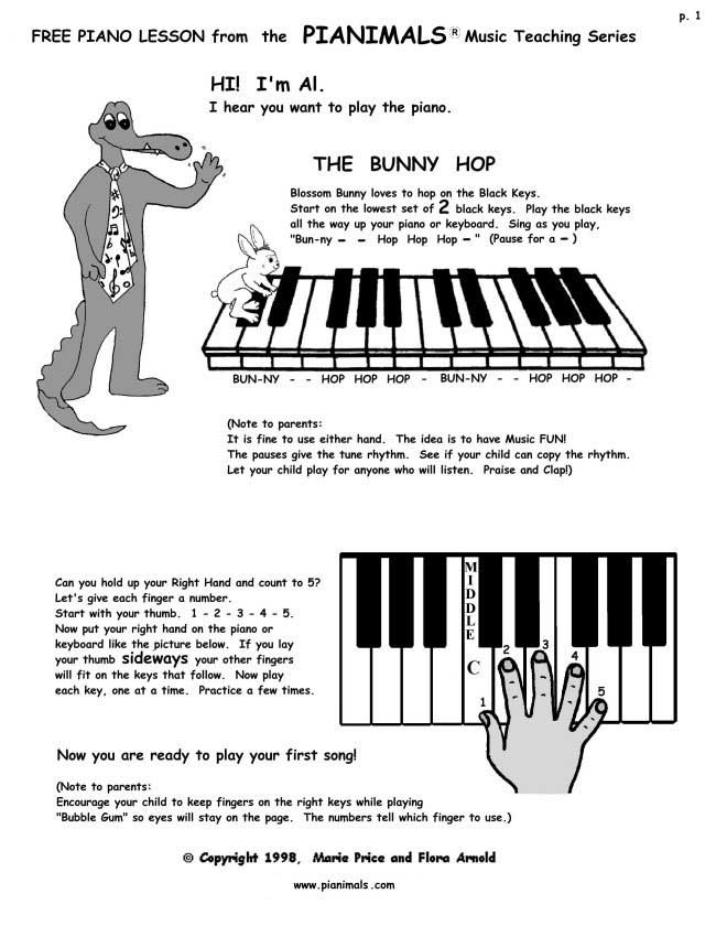 free printable beginner piano lessons